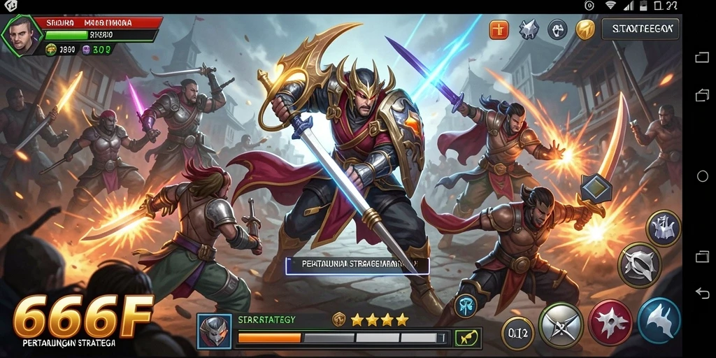 Tampilan antarmuka 666F yang menarik untuk game Strategy.