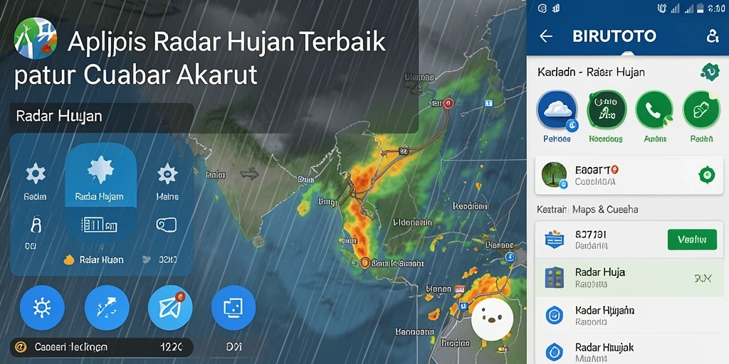 Tampilan antarmuka utama BIRUTOTO dengan radar hujan yang akurat.