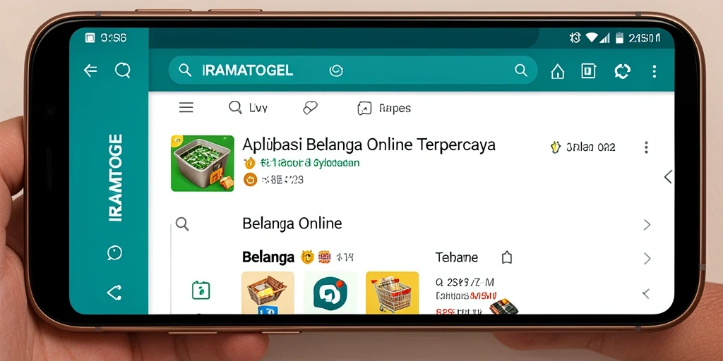 Tampilan antarmuka pengguna aplikasi IRAMATOGEL saat berbelanja online.
