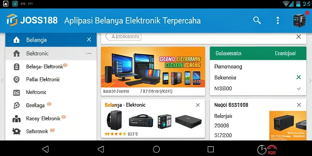 Antarmuka aplikasi JOSS188 untuk belanja elektronik yang mudah digunakan.