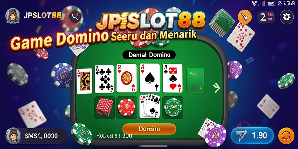 Tampilan antarmuka menarik dari JPSLOT88 dengan fungsi permainan Domino.