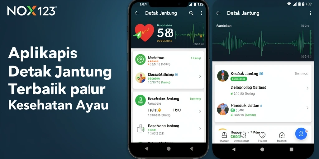 Tampilan antarmuka NOX123 yang memudahkan pemantauan detak jantung.