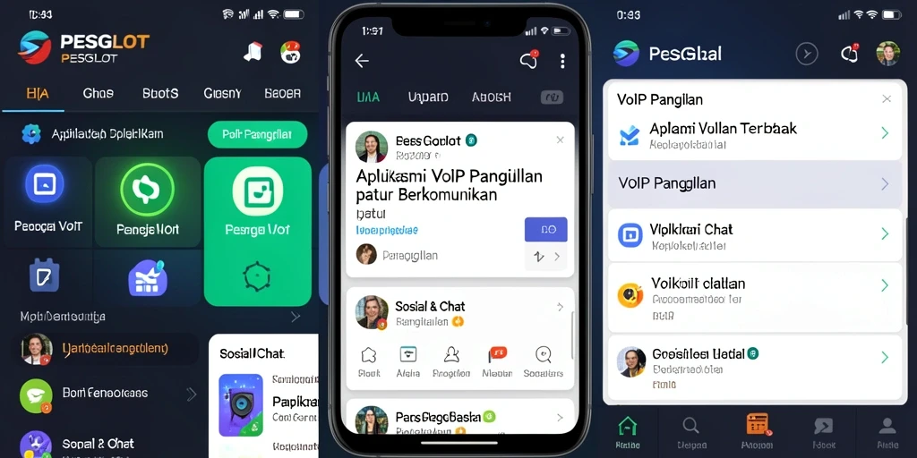 Tampilan antarmuka PESGSLOT untuk VoIP Panggilan yang sederhana dan modern.