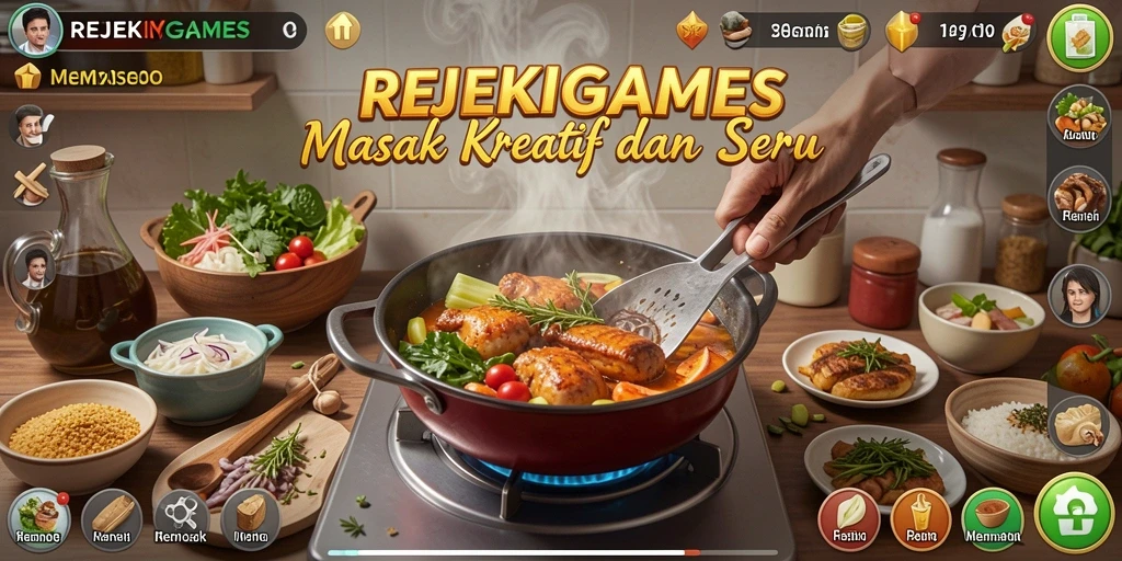 Tampilan antarmuka game Memasak yang menarik dan intuitif.