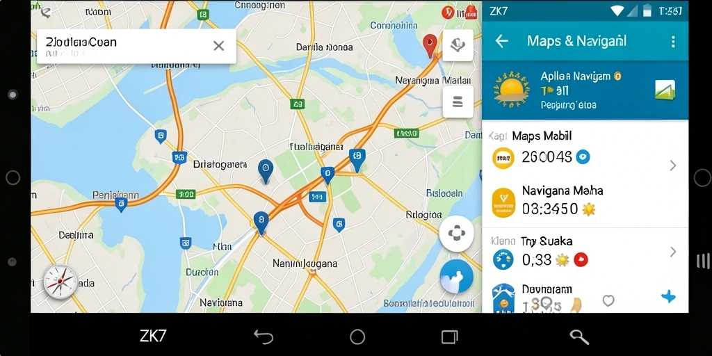Tampilan antarmuka ZK7 yang mudah digunakan saat navigasi mobil.